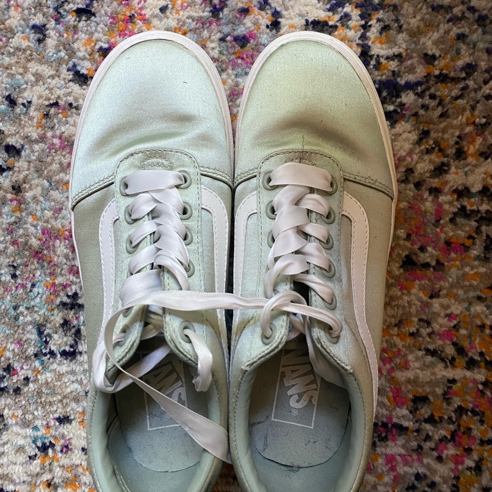 platform satin vans